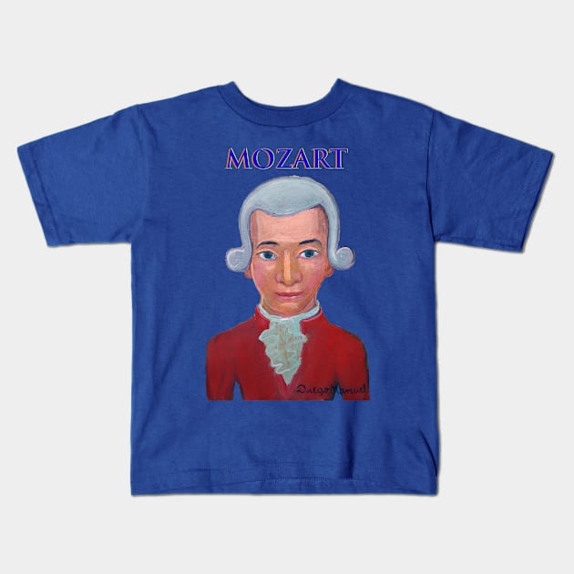 Mozart Kids T-Shirt by diegomanuel